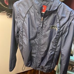 Blue Windbreaker Jacket with Seattle Seahawks Logo